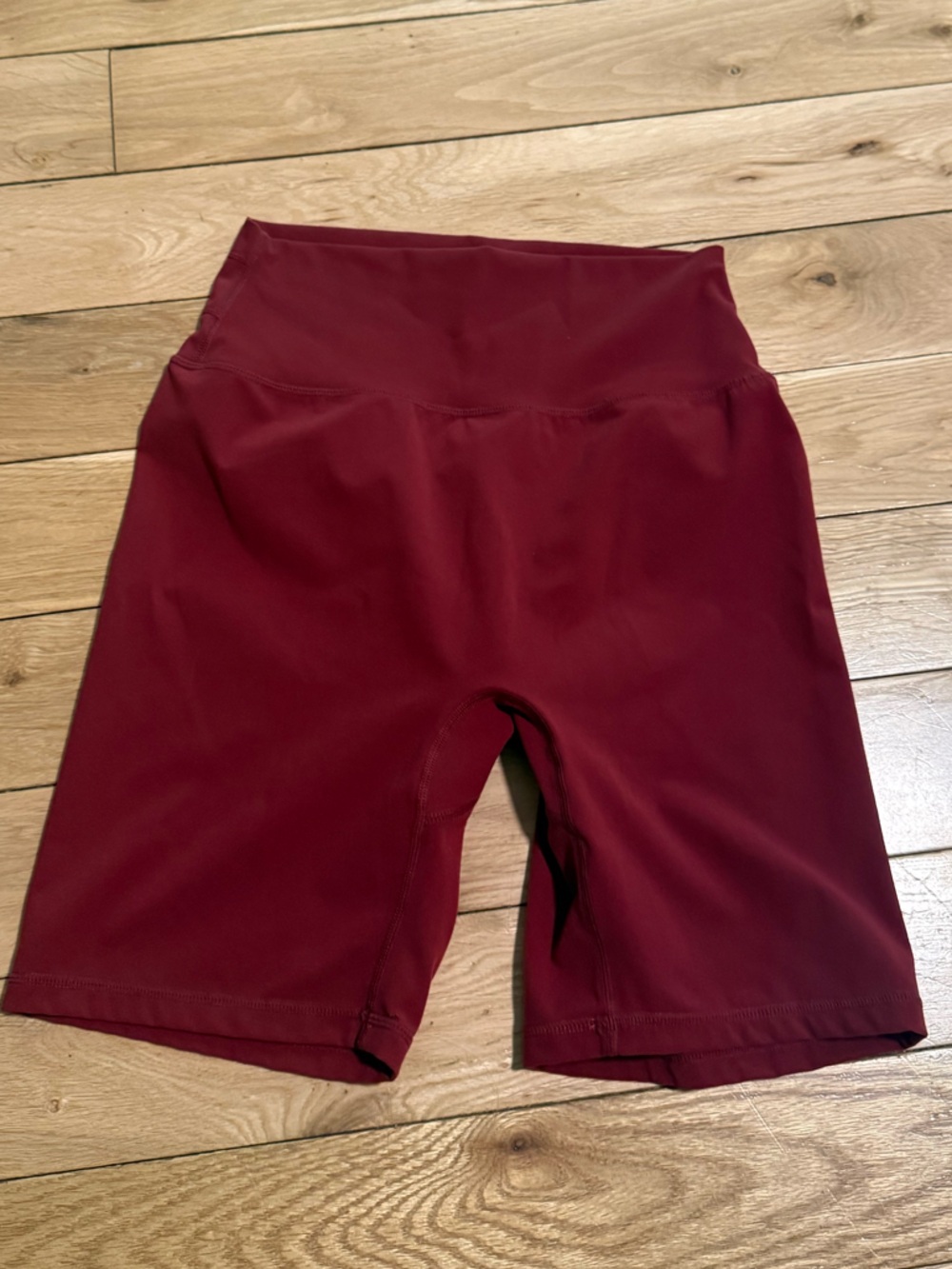 BuffBunny Maroon High-Waist Biker Shorts